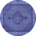 Round Medallion Blue Traditional Rug, tr16blu