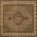 Square Medallion Brown Traditional Rug, tr16brn