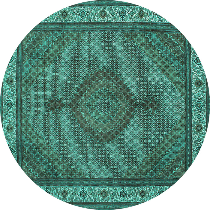 Round Medallion Turquoise Traditional Rug, tr16turq