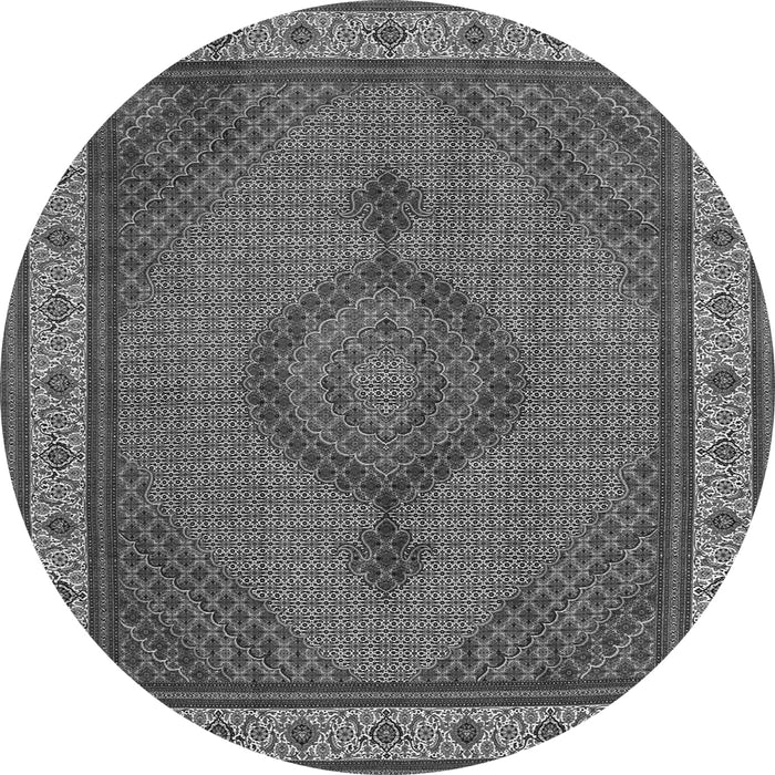 Machine Washable Medallion Gray Traditional Rug, wshtr16gry