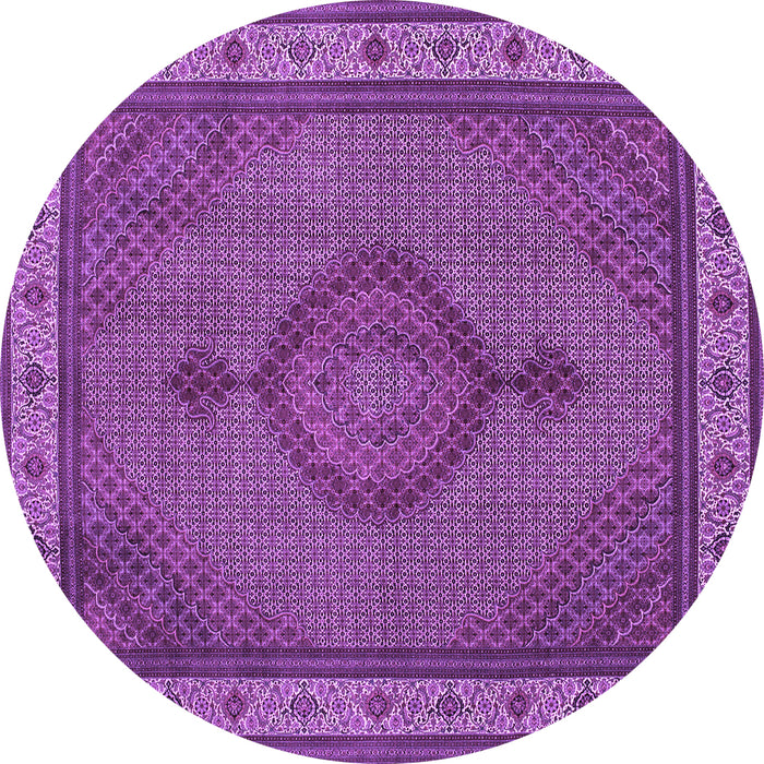 Round Medallion Purple Traditional Rug, tr16pur