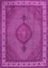 Machine Washable Medallion Pink Traditional Rug, wshtr16pnk