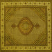 Square Medallion Yellow Traditional Rug, tr16yw