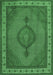 Machine Washable Medallion Emerald Green Traditional Area Rugs, wshtr16emgrn