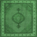 Square Medallion Emerald Green Traditional Rug, tr16emgrn