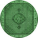 Round Medallion Emerald Green Traditional Rug, tr16emgrn