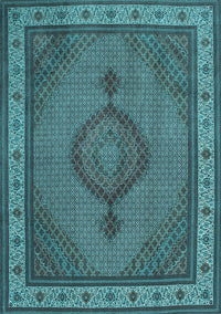 Medallion Light Blue Traditional Rug, tr16lblu