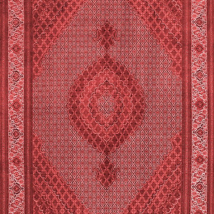 Machine Washable Medallion Red Traditional Rug, wshtr16red