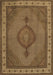 Machine Washable Medallion Brown Traditional Rug, wshtr16brn