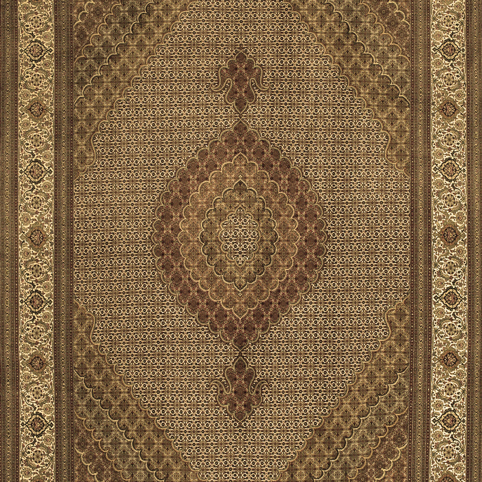 Machine Washable Medallion Brown Traditional Rug, wshtr16brn