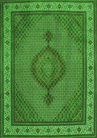 Medallion Green Traditional Rug, tr16grn