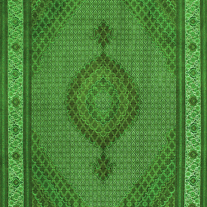 Medallion Green Traditional Rug, tr16grn