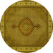 Round Medallion Yellow Traditional Rug, tr16yw