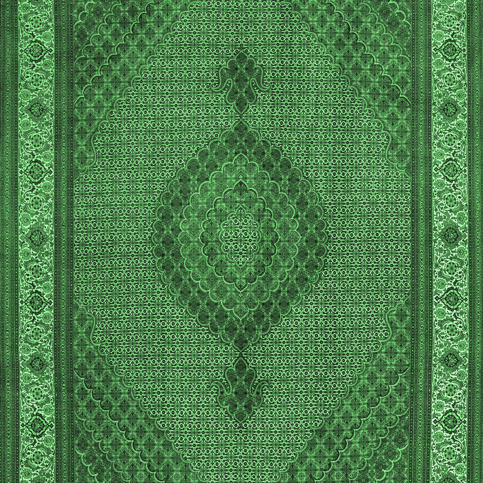 Medallion Emerald Green Traditional Rug, tr16emgrn