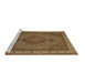 Sideview of Machine Washable Medallion Brown Traditional Rug, wshtr16brn