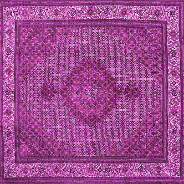 Square Machine Washable Medallion Pink Traditional Rug, wshtr16pnk
