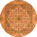 Square Medallion Orange Traditional Rug, tr1700org