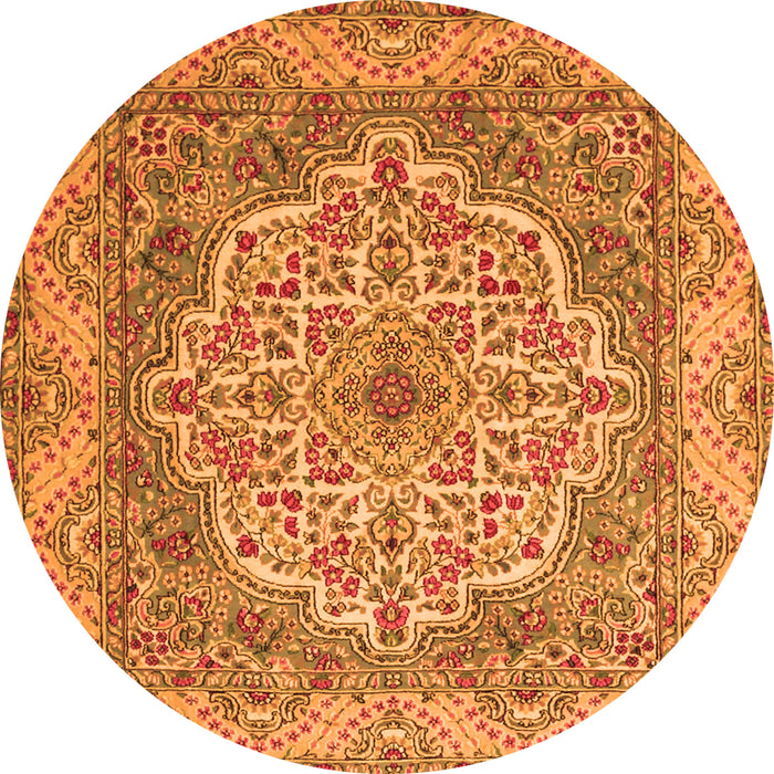 Machine Washable Medallion Orange Traditional Area Rugs, wshtr1700org
