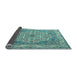 Sideview of Medallion Light Blue Traditional Rug, tr1700lblu