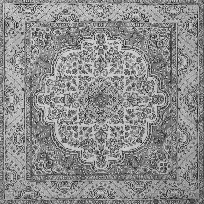 Round Machine Washable Medallion Gray Traditional Rug, wshtr1700gry