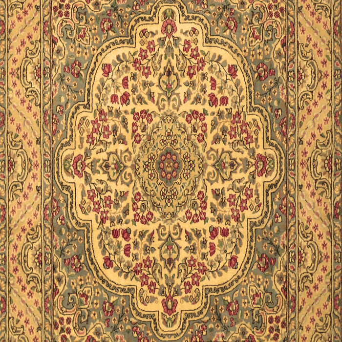 Machine Washable Medallion Brown Traditional Rug, wshtr1700brn