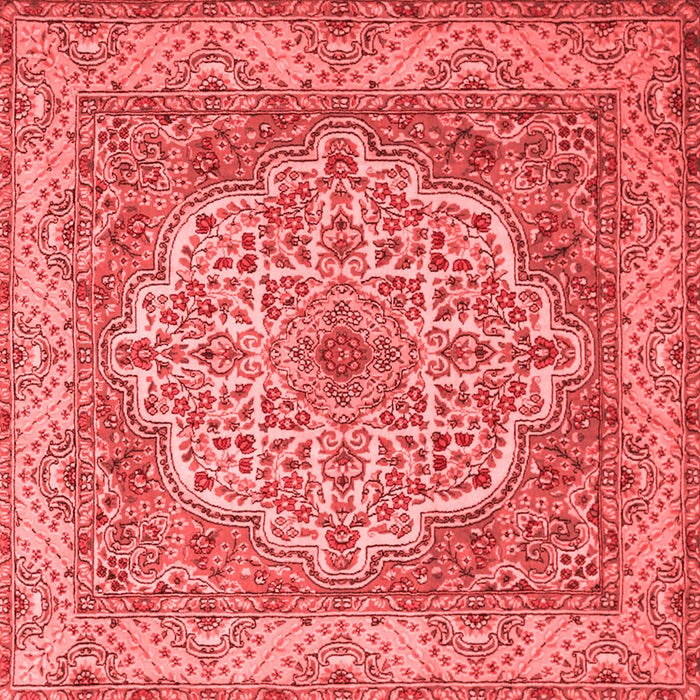 Machine Washable Medallion Red Traditional Rug, wshtr1700red