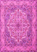 Machine Washable Medallion Pink Traditional Rug, wshtr1700pnk