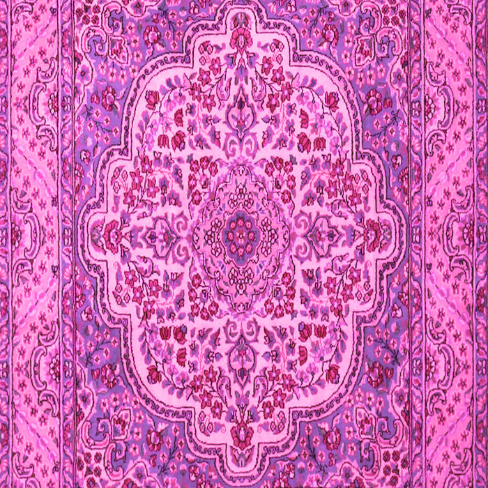 Machine Washable Medallion Pink Traditional Rug, wshtr1700pnk