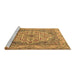 Sideview of Machine Washable Medallion Brown Traditional Rug, wshtr1700brn