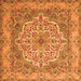 Serging Thickness of Medallion Orange Traditional Rug, tr1700org