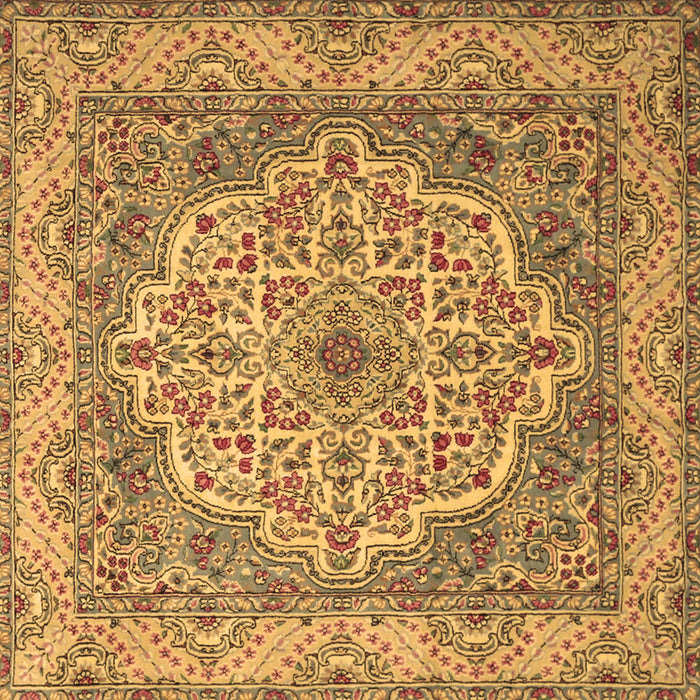 Square Medallion Brown Traditional Rug, tr1700brn