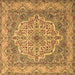 Square Medallion Brown Traditional Rug, tr1700brn