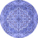 Round Medallion Blue Traditional Rug, tr1700blu