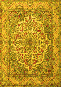 Medallion Yellow Traditional Rug, tr1700yw