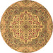 Round Medallion Brown Traditional Rug, tr1700brn