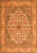 Serging Thickness of Machine Washable Medallion Orange Traditional Area Rugs, wshtr1700org