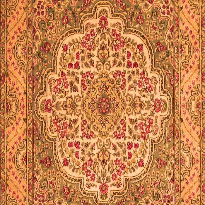Serging Thickness of Machine Washable Medallion Orange Traditional Area Rugs, wshtr1700org