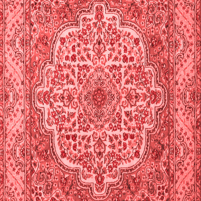 Machine Washable Medallion Red Traditional Rug, wshtr1700red