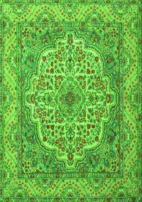 Medallion Green Traditional Rug, tr1700grn