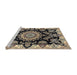 Sideview of Machine Washable Traditional Charcoal Black Rug, wshtr1701