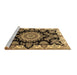 Sideview of Machine Washable Medallion Brown Traditional Rug, wshtr1701brn