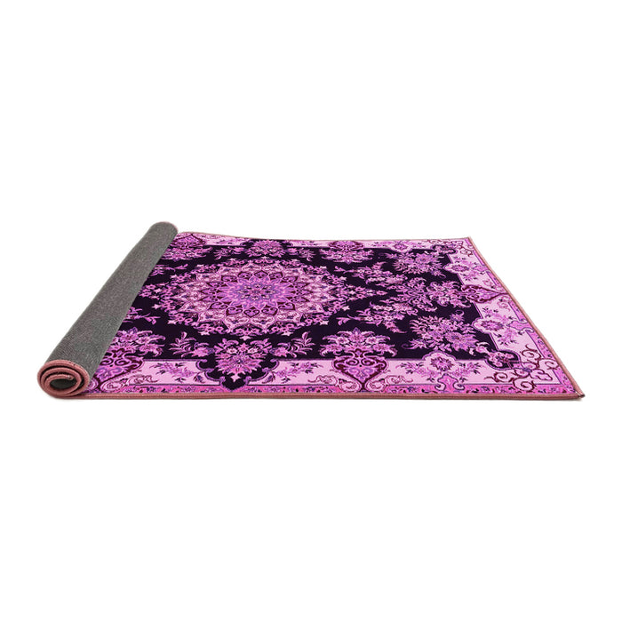 Sideview of Medallion Pink Traditional Rug, tr1701pnk