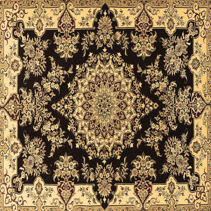 Square Medallion Brown Traditional Rug, tr1701brn