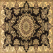 Square Medallion Brown Traditional Rug, tr1701brn