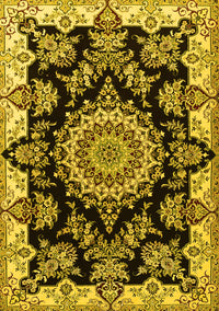 Medallion Yellow Traditional Rug, tr1701yw