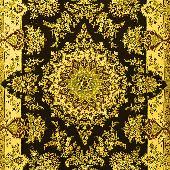 Medallion Yellow Traditional Rug, tr1701yw
