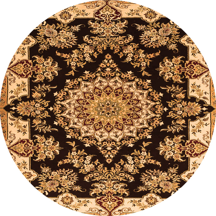 Square Medallion Orange Traditional Rug, tr1701org