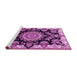 Sideview of Machine Washable Medallion Pink Traditional Rug, wshtr1701pnk