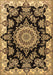 Machine Washable Medallion Brown Traditional Rug, wshtr1701brn