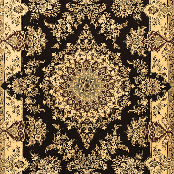 Machine Washable Medallion Brown Traditional Rug, wshtr1701brn